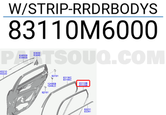 Gioăng Khung Thành Cánh Cửa Sau Trái Kia Forte / Cerato Mã phụ tùng 83110m6000