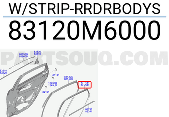 Gioăng Khung Thành Cánh Cửa Sau Phải Kia Forte / Cerato Mã phụ tùng 83120m6000