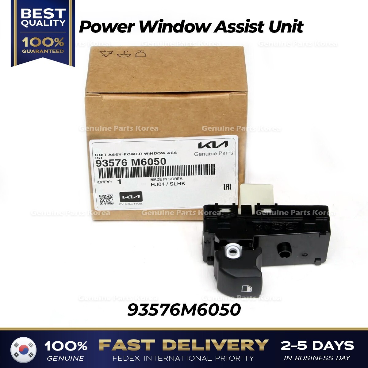 Công Tắc Lên Xuống Kính Cửa Sau Bên Trái Kia Forte / Cerato Mã phụ tùng 93580M6050WK