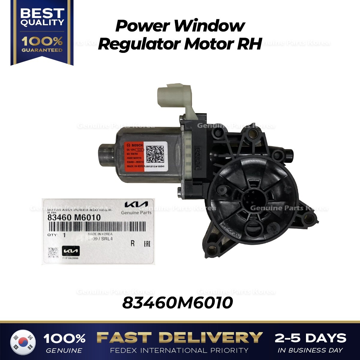 Mô Tơ Lên Xuống Kính Cánh Cửa Trước Phải Kia Forte / Cerato Mã phụ tùng 83460M6010
