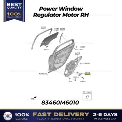 Mô Tơ Lên Xuống Kính Cánh Cửa Trước Phải Kia Forte / Cerato Mã phụ tùng 83460M6010