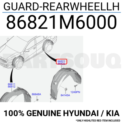 Lòng Dè Chắn Bùn Sau Trái Kia Forte / Cerato Mã phụ tùng 86821M6000