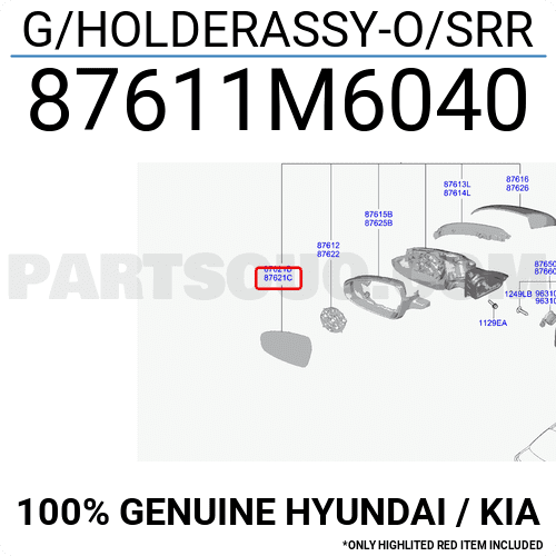 Mặt Gương Chiếu Hậu Trái Kia Forte / Cerato Mã phụ tùng 87611m6040