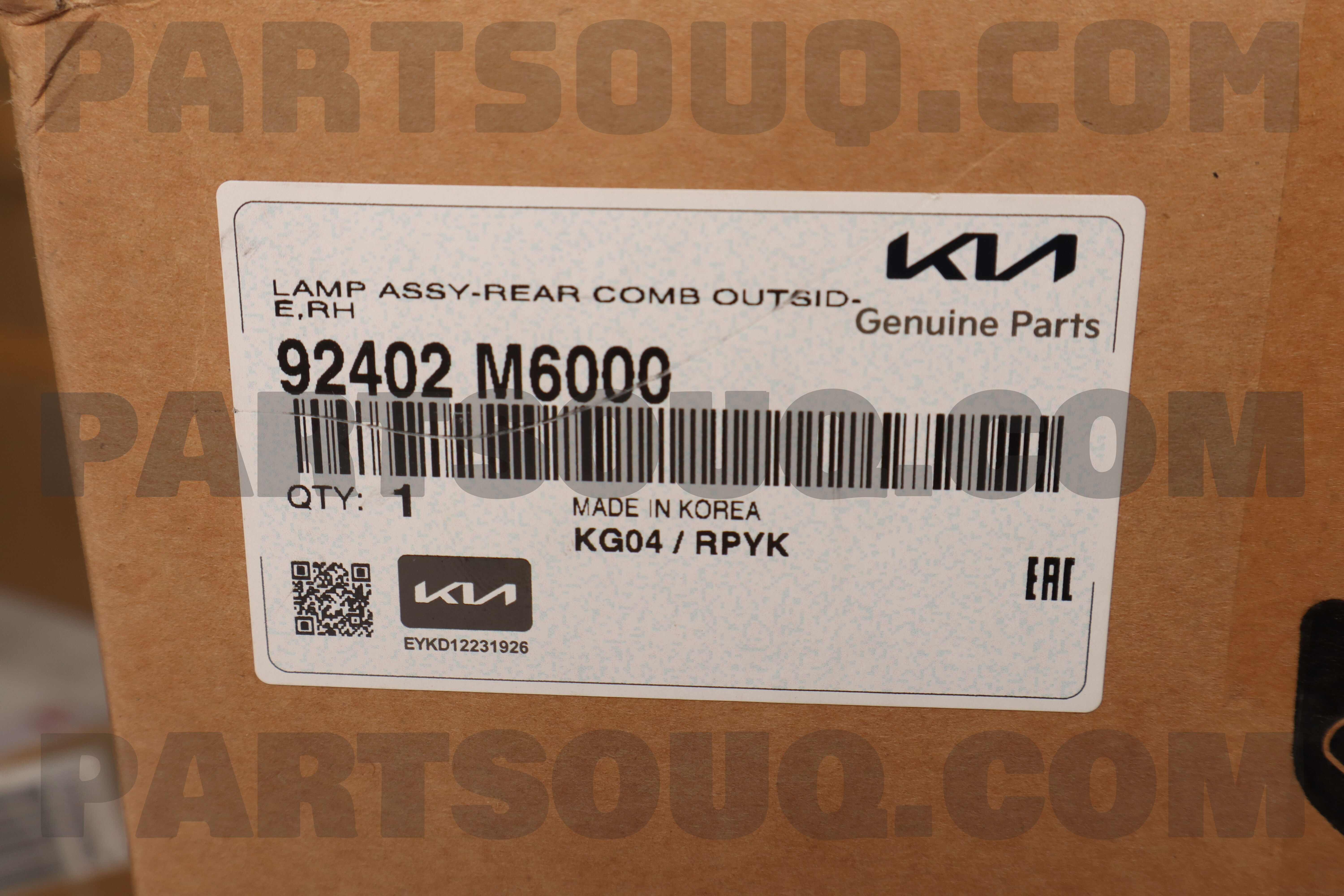Đèn Hậu Miếng Ngoài Phải Kia Forte / Cerato Mã phụ tùng 92402m6000