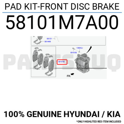 Má Phanh Trước Kia Forte / Cerato Mã phụ tùng 58101m6a00
