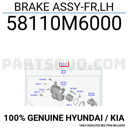 Cụm Phanh Trước Trái - Liền Má Kia Forte / Cerato Mã phụ tùng 58110M6000