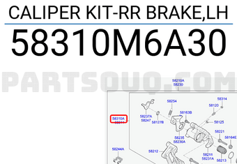 Bộ Mâm Dừng Thăng Sau Trái Liền Má Phanh Kia Forte / Cerato Mã phụ tùng 58310M6A30