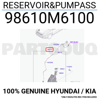 Bình Nước Rửa Kính Kia Forte / Cerato Mã phụ tùng 98610M6100