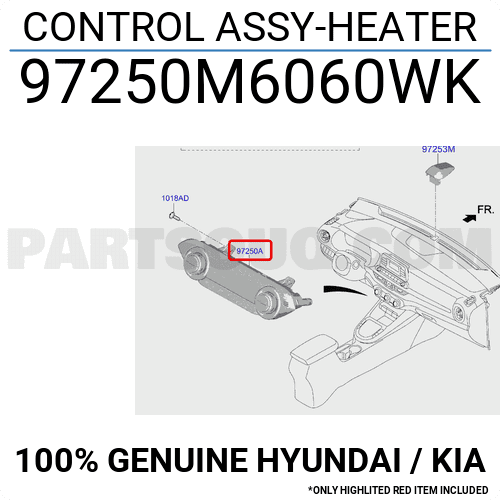 Cụm Công Tắc Điều Khiển Điều Hòa Kia Forte / Cerato Mã phụ tùng 97250M6060WK