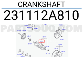 Trục Cơ Kia Carens / rondo Mã phụ tùng 231112a810