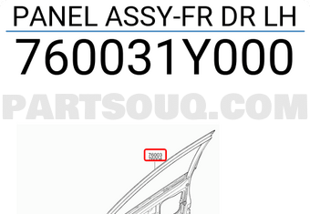 Cánh Cửa Trước Trái Kia Morning / Picanto Mã phụ tùng 760031Y000