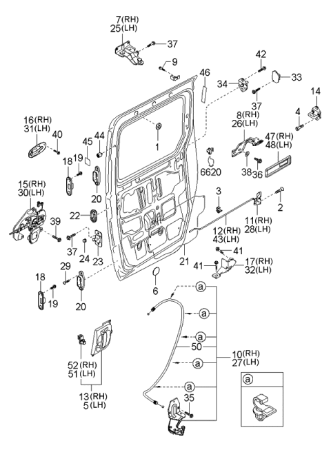 Tay Mở Cửa Lùa Trong Phải Kia Carnival Mã phụ tùng 0K53A72330ACY
