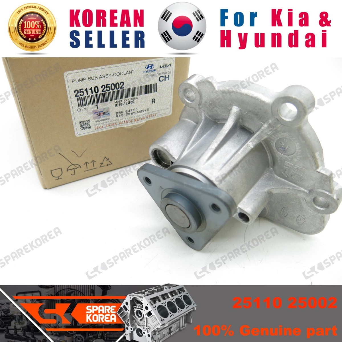 Bơm Nước Động Cơ Kia Carens / rondo Mã phụ tùng 2511025002