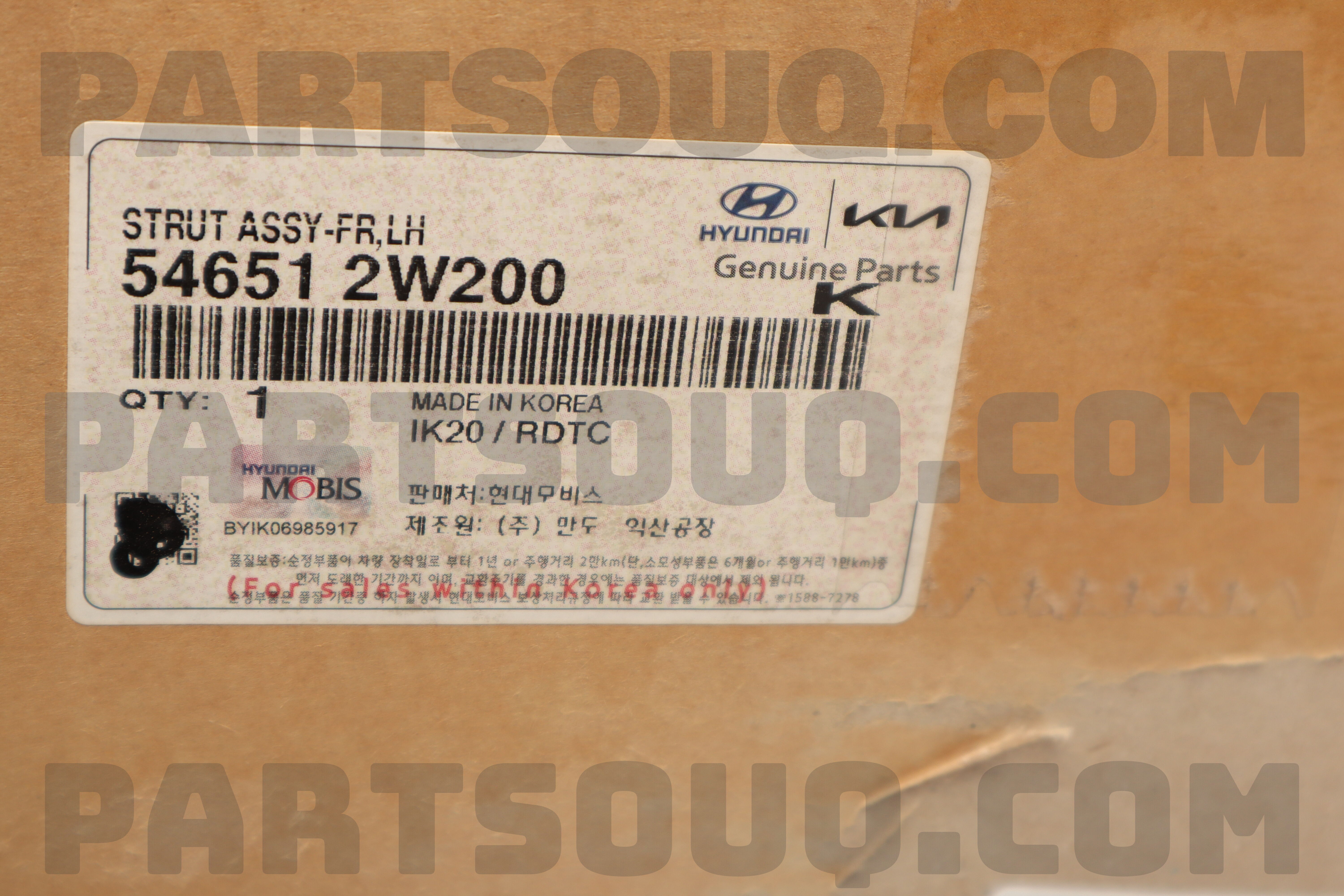 Giảm Sóc Trước Trái Kia Sorento Mã phụ tùng 546512P900