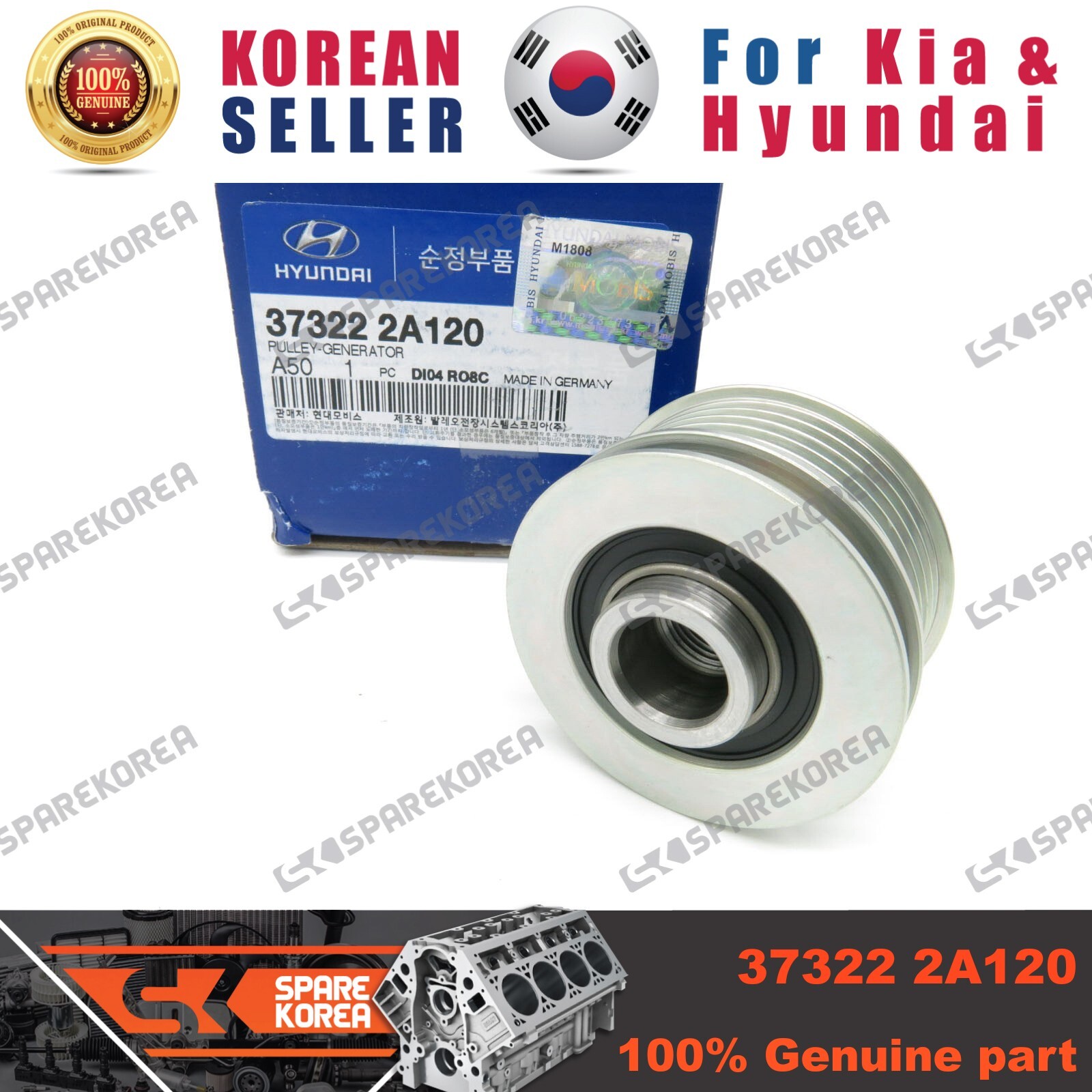 Puly Máy Phát Kia Carens / rondo Mã phụ tùng 373222A120