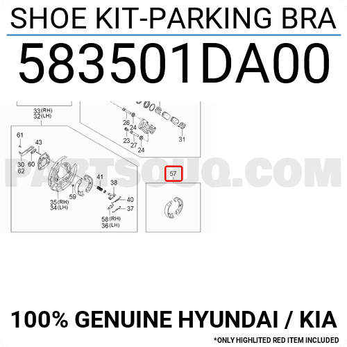Guốc Phanh Tay Kia Carens / rondo Mã phụ tùng 583501da00