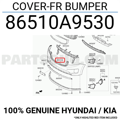 Cản Trước Kia Grand Sedona Mã phụ tùng 86510a9530
