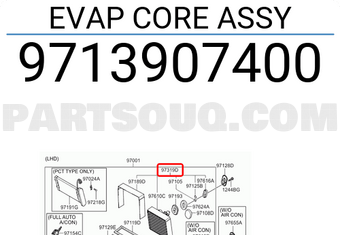 Giàn Lạnh Trong Xe Kia Morning / Picanto Mã phụ tùng 9713907400