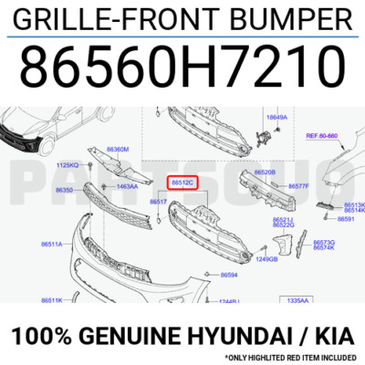 Cản Trước Kia Soluto Mã phụ tùng 86560H7210