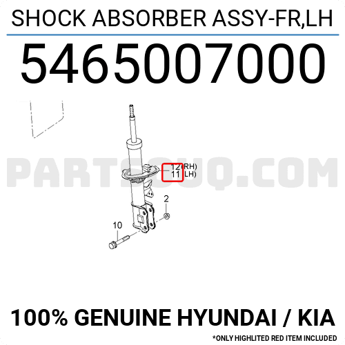 Giảm Xóc Trước Trái Kia Morning / Picanto Mã phụ tùng 5465007000