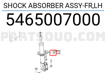 Giảm Xóc Trước Trái Kia Morning / Picanto Mã phụ tùng 5465007000