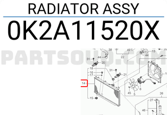 Két Nước Số Sàn Kia Spectra Mã phụ tùng 0K2A11520XA