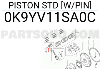 Piston Std 2.5L Kia Carnival Mã phụ tùng 0K9YV11SA0C