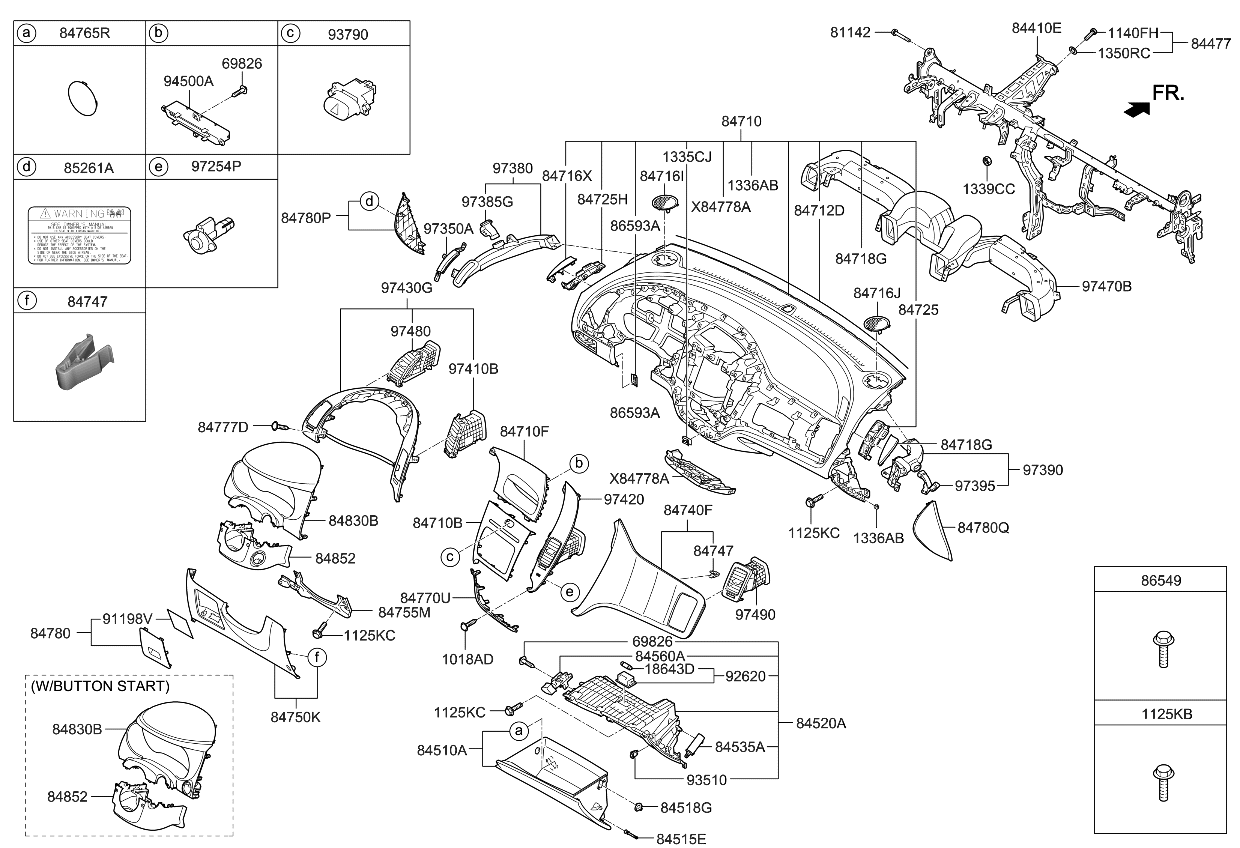 Bảng Táp Lô Kia Forte / Cerato Mã phụ tùng 84710a7ab0wk