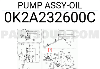 Bơm Trợ Lực Lái Kia Spectra OEM 0K2N132600-OE