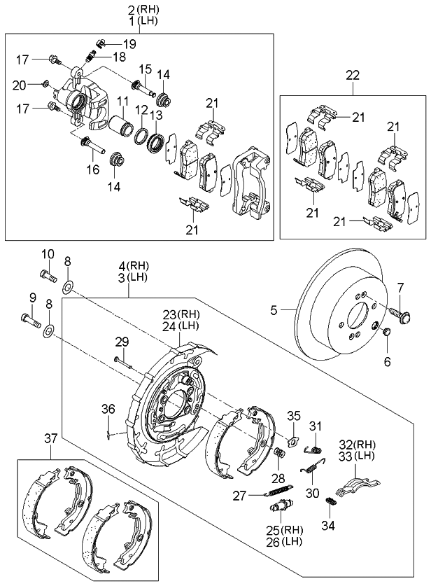 Piston Phanh Sau Đường Kính 31 Kia Forte / Cerato Mã phụ tùng 582351G300
