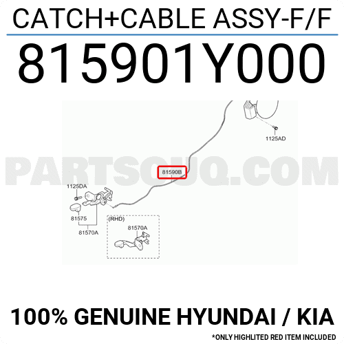 Dây Giật Nắp Bình Xăng Kia Morning / Picanto Mã phụ tùng 815901y000