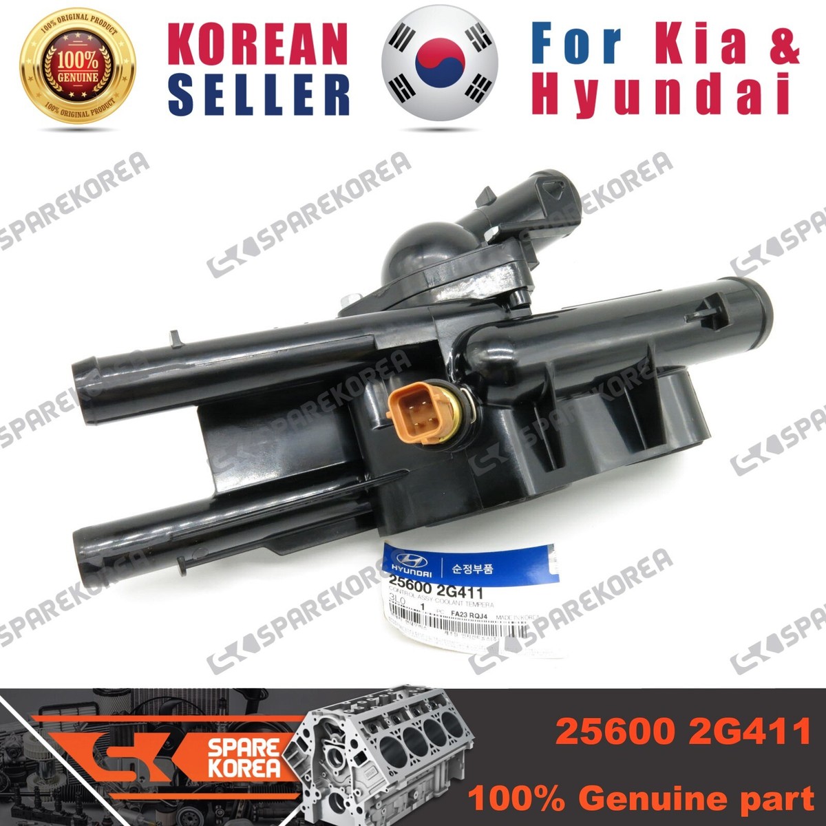 Cụm Van Hằng Nhiệt Kia Carens / rondo Mã phụ tùng 256002G411