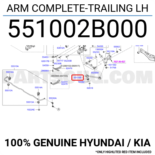 Thanh Giằng Ngang Cầu Sau Kia Sorento OEM 551002B000