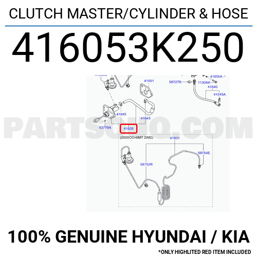 Tổng Côn Trên 1.6 Nhựa Kia Carens / rondo Mã phụ tùng 416053K250