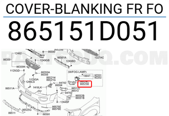 Ốp Đèn Gầm Trái - Có Lỗ Kia Carens / rondo Mã phụ tùng 865151D051