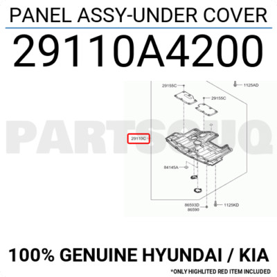 Chắn Bùn Gầm Máy Giữa Kia Carens / rondo Mã phụ tùng 29110A4200