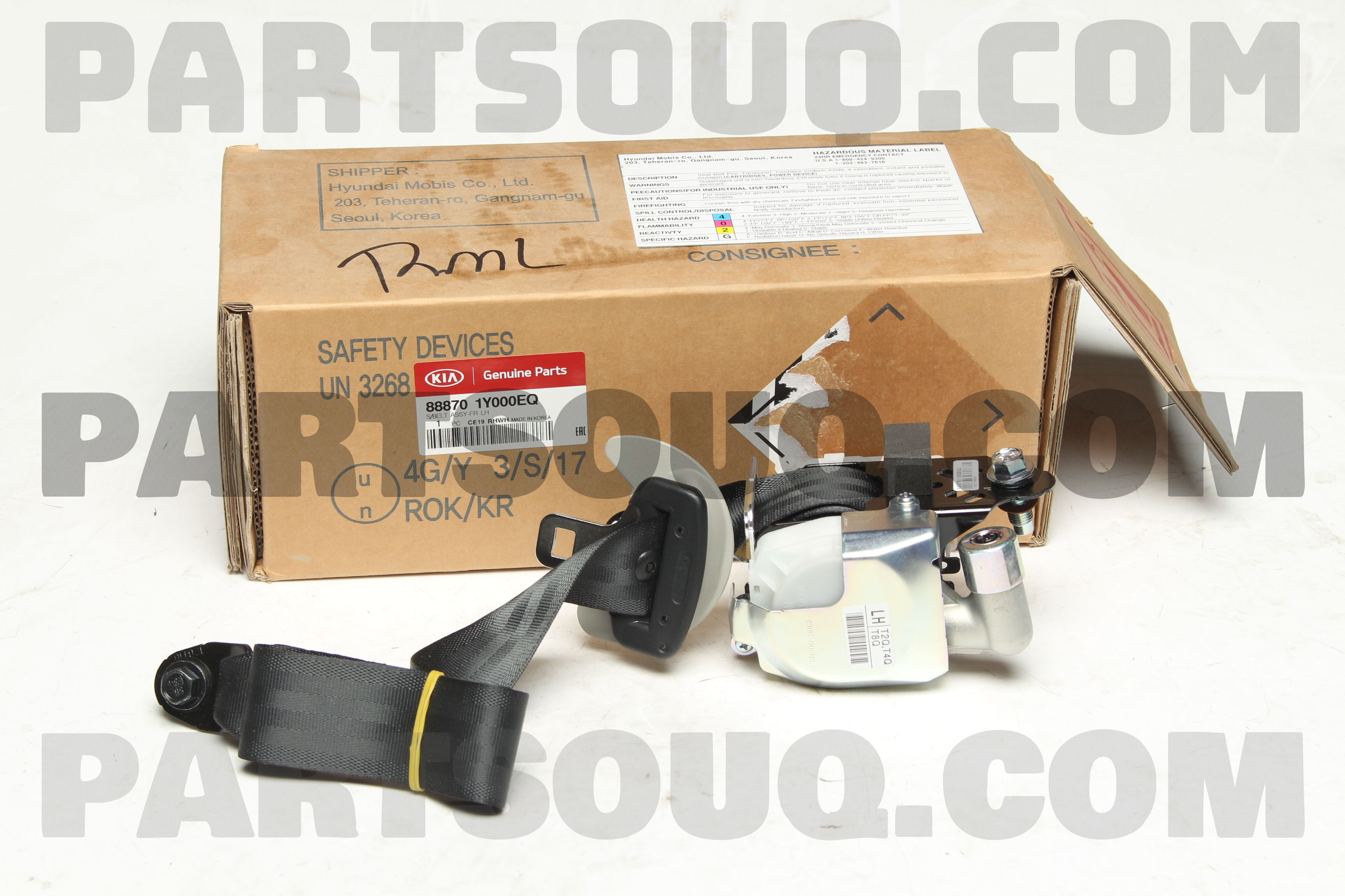 Dây Bảo Hiếm Trước Trái - Màu Đen Kia Morning / Picanto Mã phụ tùng 888701Y000