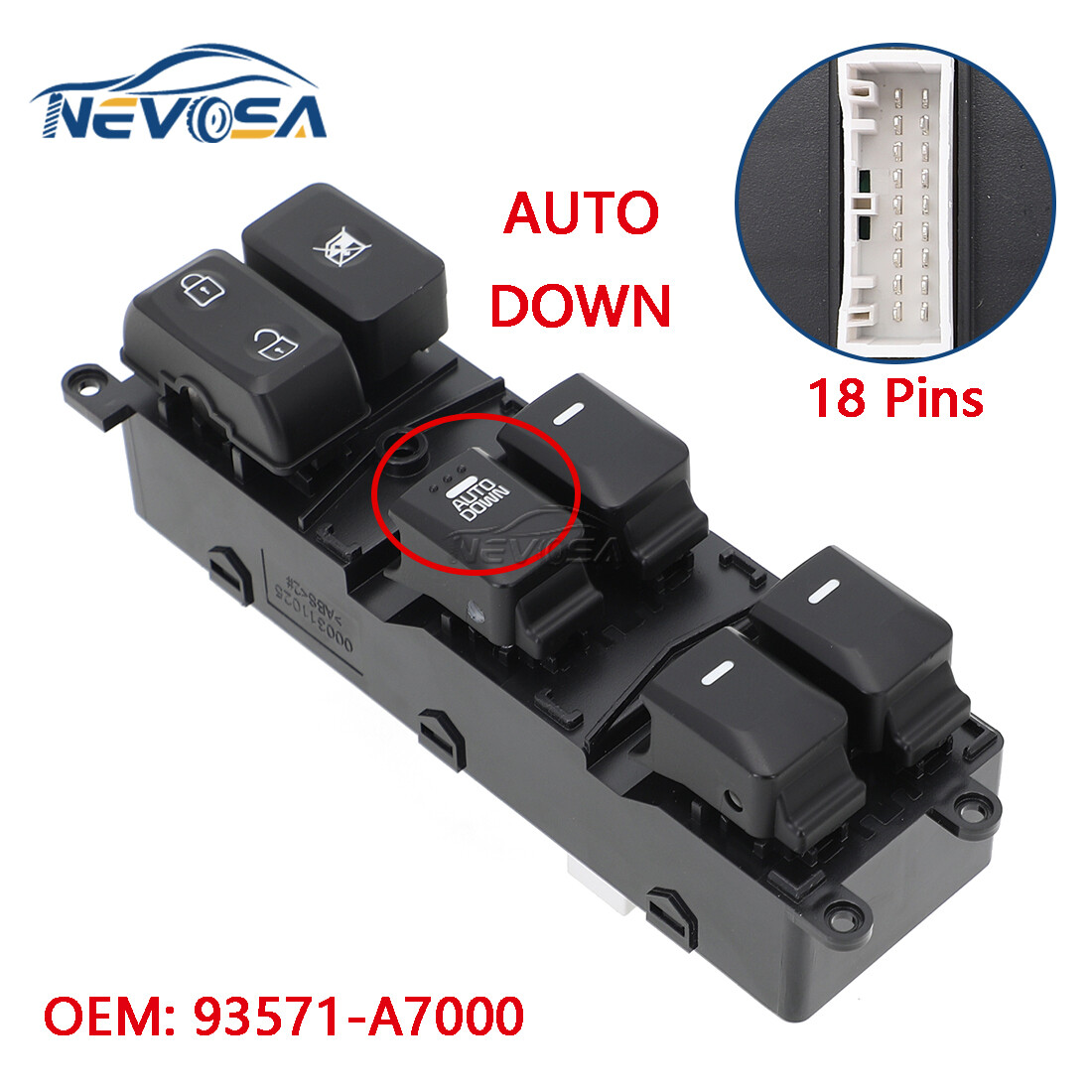 Công Tắc Nâng Hạ Kính Tổng Kia koup Mã phụ tùng 935711M700