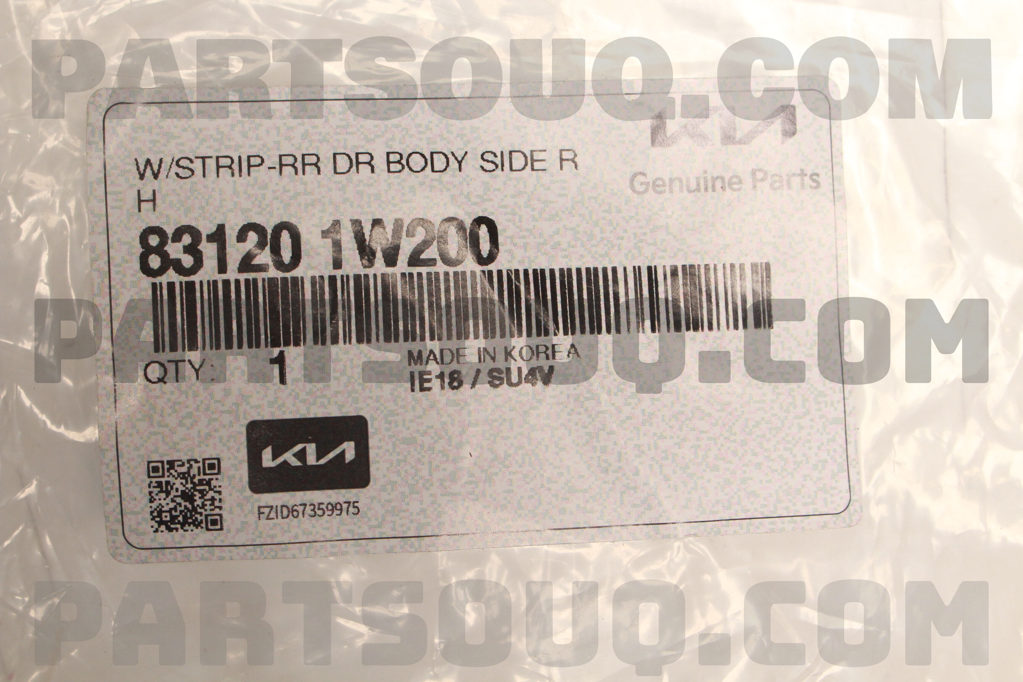 Gioăng Khung Thành Cánh Cửa Sau Phải Kia Rio Mã phụ tùng 831201w200