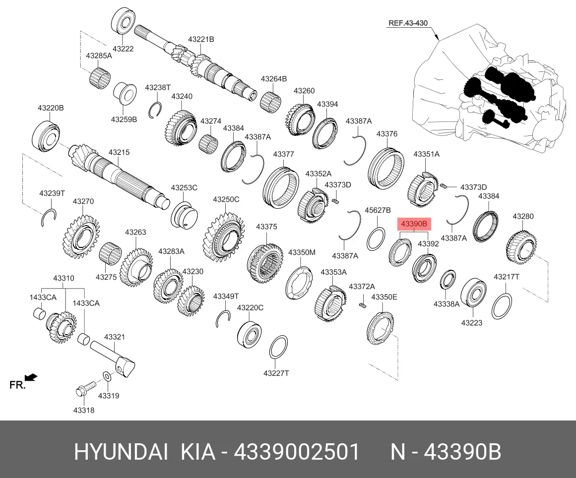 Bộ Bánh Răng Đồng Số 5 - Lùi Kia Morning / Picanto Mã phụ tùng 4339002501