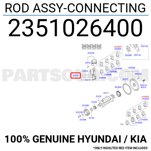 Tay Biên G4ee Kia Rio Mã phụ tùng 2351026430