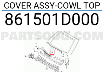 Ốp Chân Kính Chắn Gió Kia Carens / rondo Mã phụ tùng 861501D000