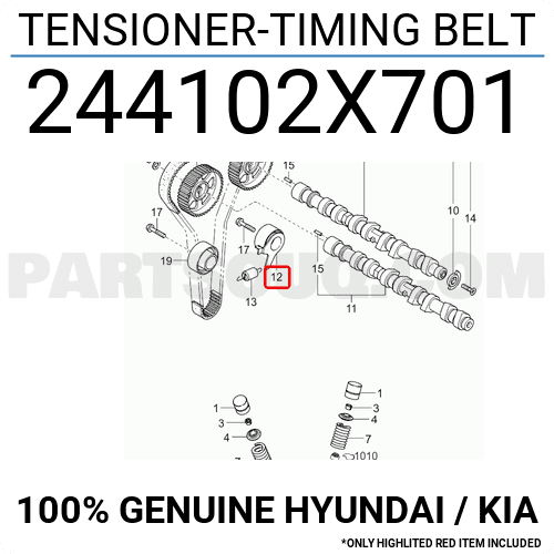 Bi Tăng Cam 1.5 Kia Spectra Mã phụ tùng 244102X701