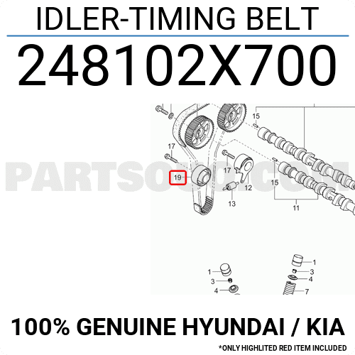 Bi Tì Cam 1.6 Kia Spectra Mã phụ tùng 248102X700