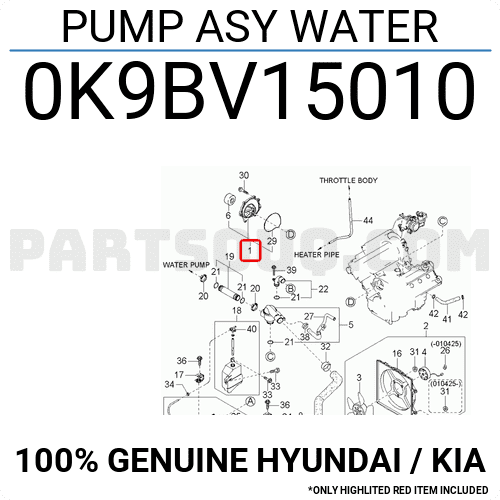 Bơm Nước Động Cơ 2.5 Kia Carnival OEM 0k9bv15010-KR