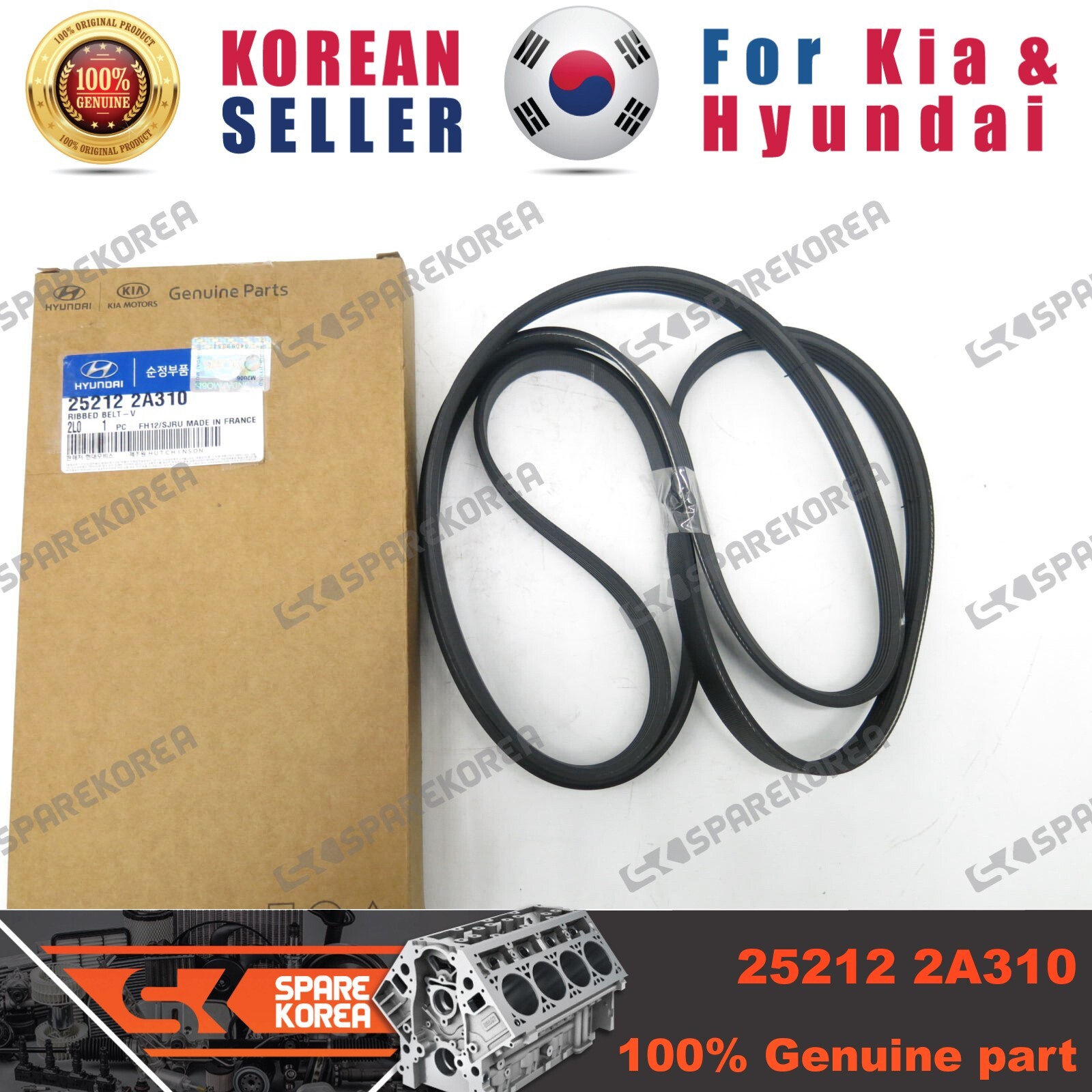 Dây Curoa Tổng 1.7 Máy Dầu Kia Carens / rondo Mã phụ tùng 252122a310