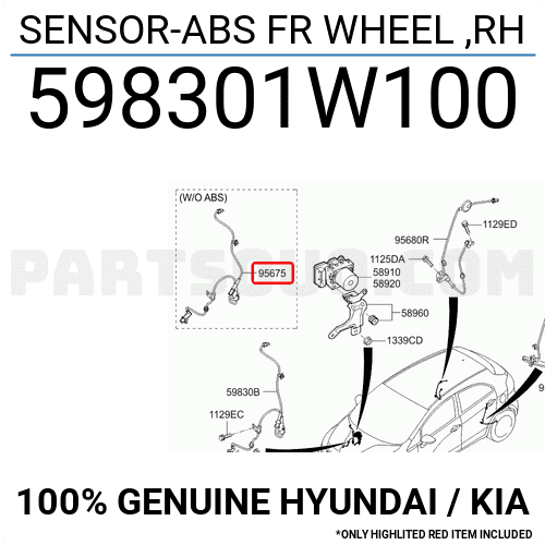 Cảm Biến Abs Trước Kia Rio Mã phụ tùng 598301W100