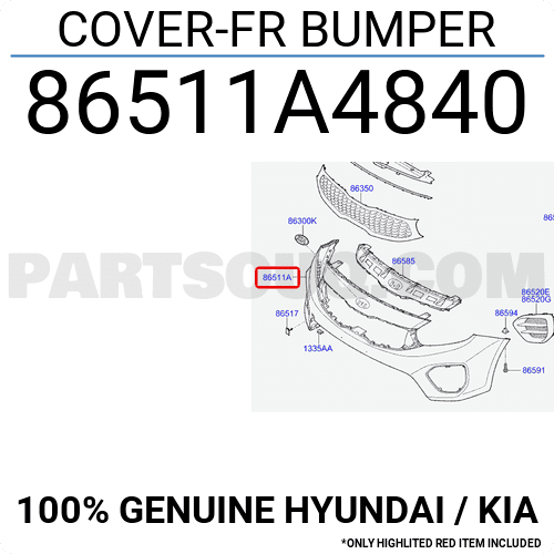 Cản Trước Kia Carens / rondo Mã phụ tùng 86511A4840