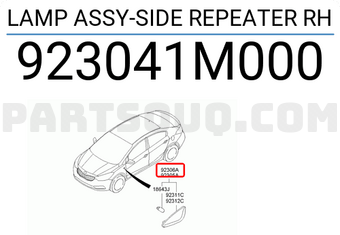 Đèn Xi Nhan Tai Xe Kia Forte / Cerato Mã phụ tùng 923041M000
