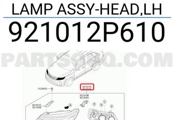 Đèn Pha Trái Có Led Có Xenon Kia Sorento Mã phụ tùng 921012p610